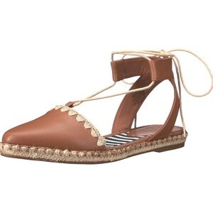 Nine West Brown Lace-Up Espadrille Flat